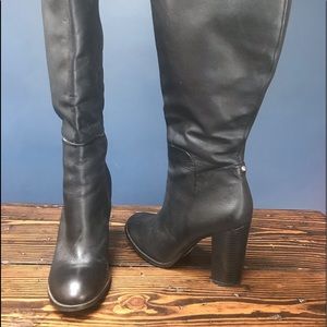 Black leather boots